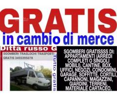 sgomberi e trasporti gratis 3455395078 ct e provincia